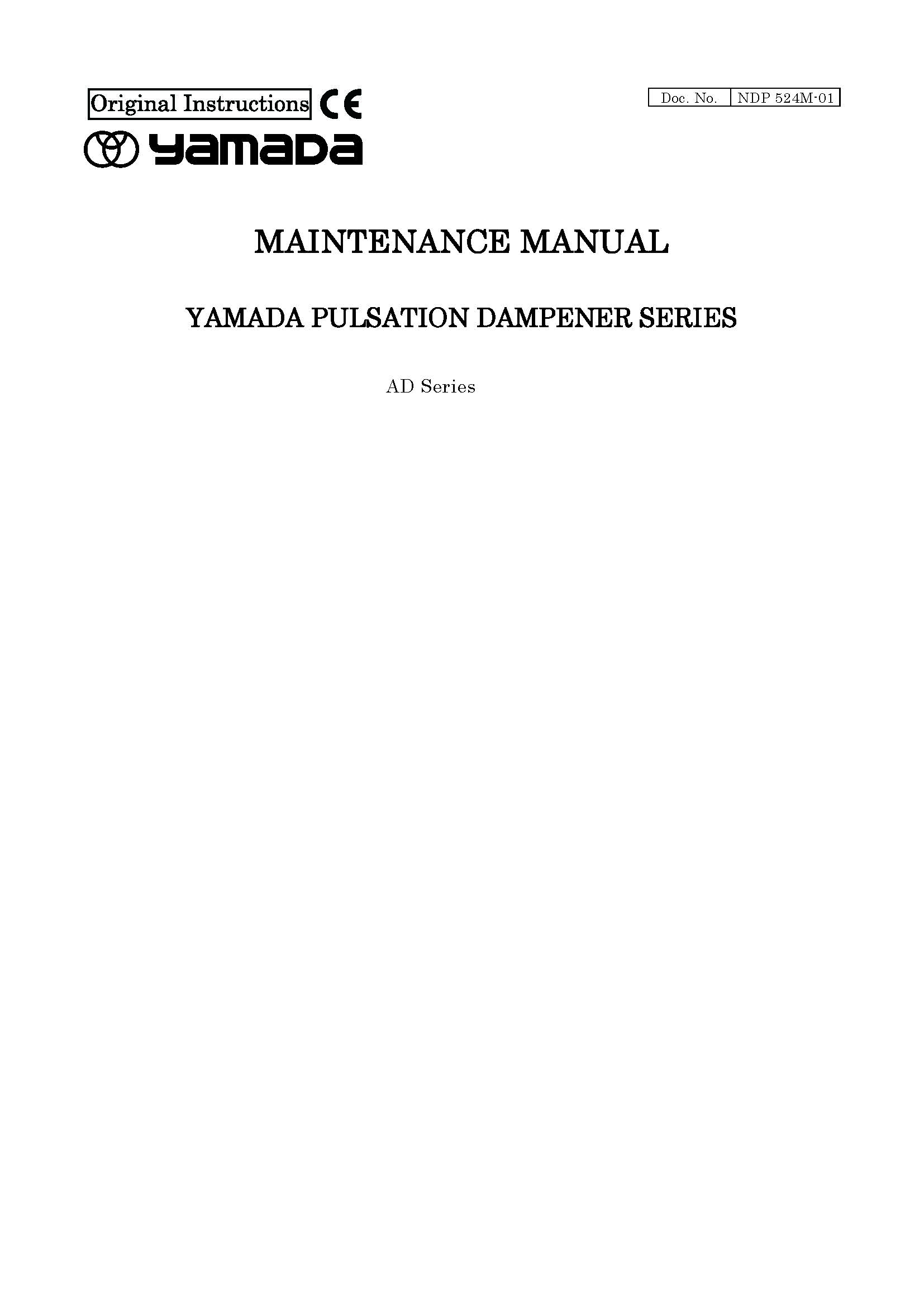 AD-Series Maintenance Manual