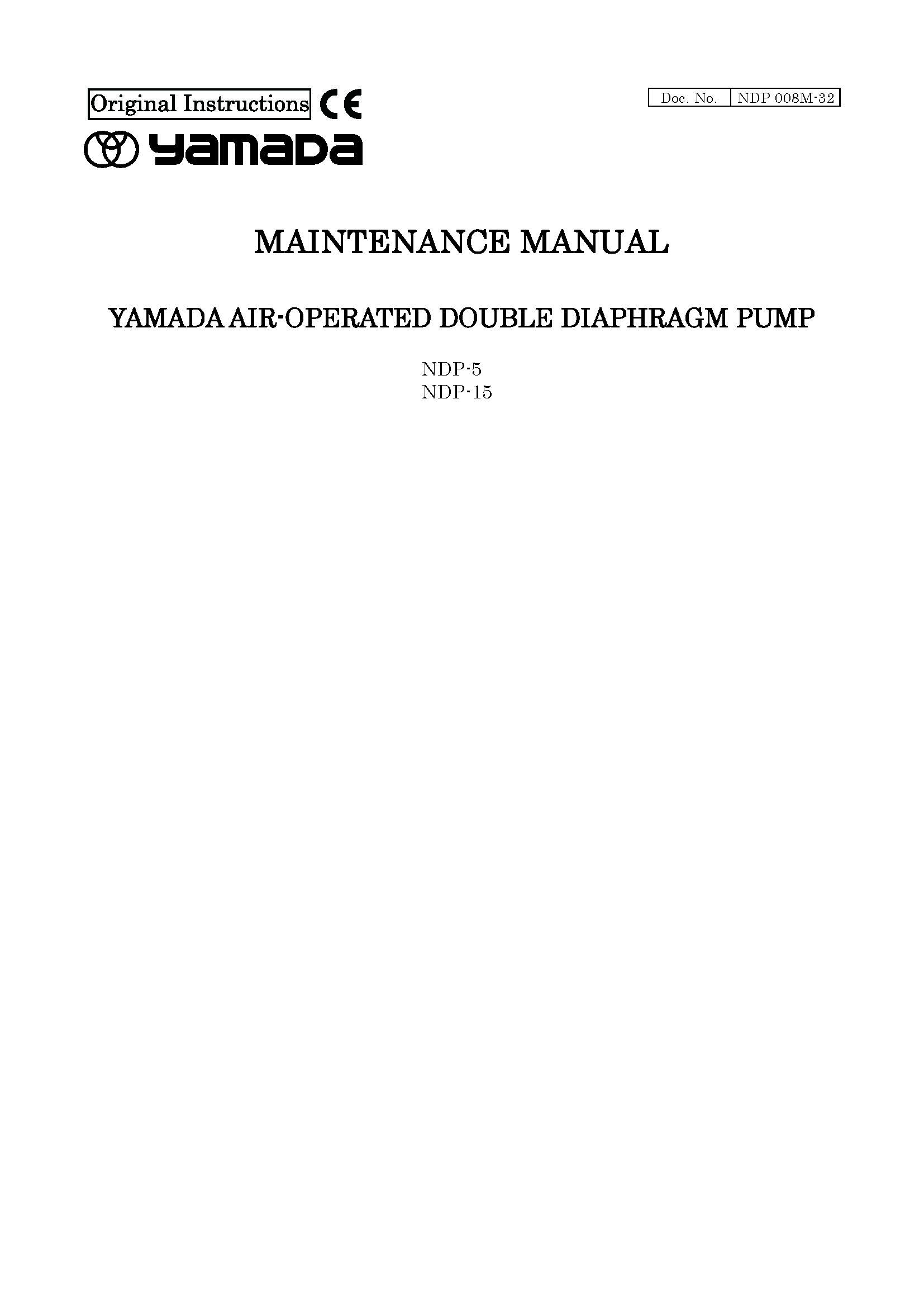 Maintenance Manual NDP-5 NDP-15